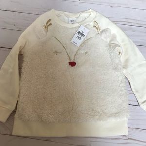 Gap girls Sherpa Reindeer Top. Size 2 years. NWT